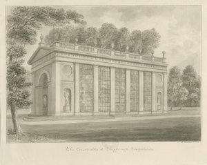 Shugborough Hall - Conservatory: sepia-tegning av John Buckler