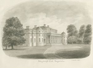 Shugborough Hall: sepia-tegning, 1843 av John Buckler
