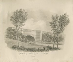 Stafford - Bridge at Bridgeford: sepia-tegning av John Buckler