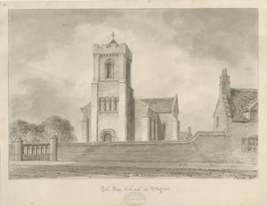 Stafford - Christ Church: sepia-tegning, 1840 av John Buckler