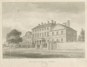 Stafford - County General Infirmary: sepia-tegning av John Buckler