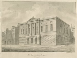 Stafford - Shire Hall: sepia-tegning av John Buckler