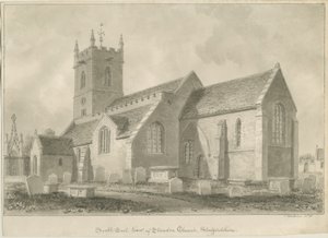Standon kirke: sepia-tegning av John Buckler