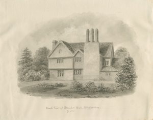 Standon Hall: sepia-tegning av John Buckler
