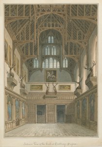 Sussex - Cowdray House - Interiør i Hall av John Buckler