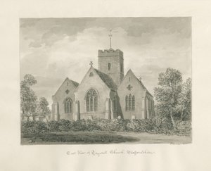 Trysull kirke: sepia vasketegning, 1846 av John Buckler