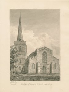 Wolstanton Church: sepia-tegning av John Buckler