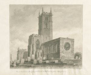 Wolverhampton - St. Peters kirke: sepia-tegning av John Buckler