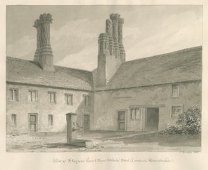 Worcestershire - Droitwich - Staynors Court: sepia-tegning, 1833 av John Buckler