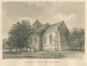 Worcestershire - Hadsor kirke: sepia-tegning, 1833 av John Buckler