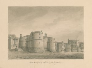 Yorkshire - Skipton Castle: sepia-tegning, 1818 av John Buckler