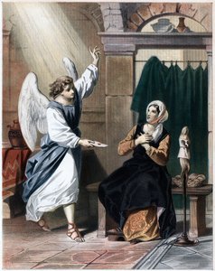 Engel som bringer et brev fra Gud til Christiana, c1850 av John Bunyan Bristol
