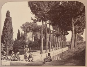 Afghanske stammemenn hviler i Baburs hager, Jalalabad, 1878 av John Burke