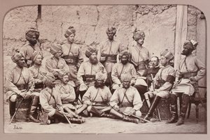 Britiske og innfødte offiserer, 3rd Regiment of Bengal Cavalry av John Burke