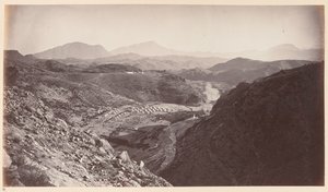 ?Generell utsikt fra Ali Musjid, ser tilbake mot Peshawar?, 1878 ca. av John Burke