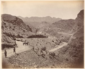 Landi Kotal Pass som viser vei laget av dronningens egne Madras Sappers and Miners, 1878 ca.