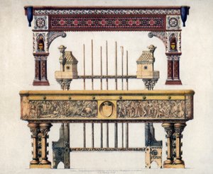 Biljardbord, 1800-tallet. av John Burley Waring