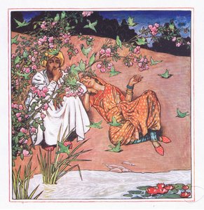 Love lightly, illustrasjon fra The Garden of Kama (og andre tekster fra India), 1920 av John Byam Liston Shaw
