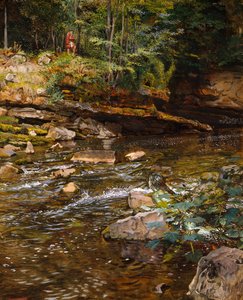 The Kelpie and the Highlander (kritt og kroppsfarge på papir) av John Byam Liston Shaw