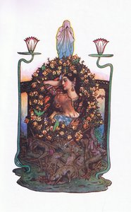 Hagen ved broen, illustrasjon fra The Garden of Kama (og andre tekster fra India), 1920 av John Byam Liston Shaw
