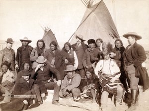 Indiske høvdinger og amerikanske embetsmenn ved Pine Ridge, 1891