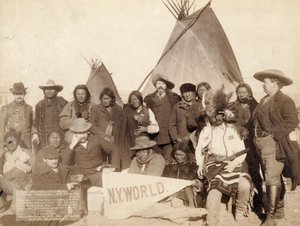 Indiske høvdinger og amerikanske embetsmenn ved Pine Ridge, 1891 av John C. H. Grabill