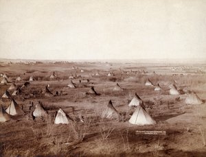 Lakota Tribal Village i 1891 av John Grabill