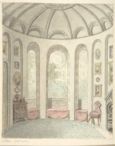 Lea Castle, Worcestershire, Saloon, ser nordover, ca. 1816. av John Carter.