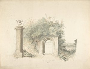 Tittelside til en gruppe av planer, forhøyninger og naturskjønne interiører av Lea Castle, Worcestershire..., 18 av John Carter.