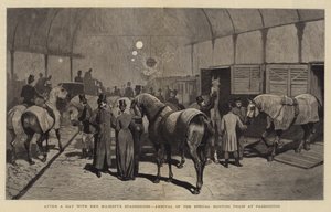 Etter en dag med Hennes Majestets Staghunder, ankomst av det spesielle jakttoget til Paddington av John Charles Dollman