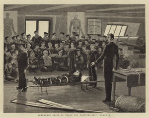 Ambulanseøvelse om bord på HM Training-Ship Exmouth
