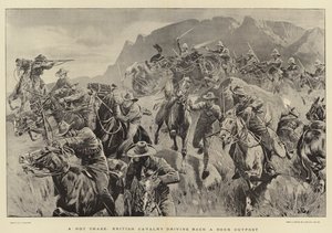 En Hot Chase, britisk kavaleri kjører tilbake en Boer Outpost