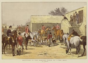 Sketcher in the Hunting Field, No 1, the Meet (chromolitho)