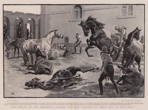 The Heroes of the Omdurman Charge, de 21. Lancers på vei til fronten