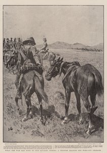 Hva krigen har gjort med våre kavalerihester, en trooper som leder sin utslitte lader av John Charlton