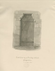 Armitage Church - North Doorway: sepia-tegning av John Chessell Buckler