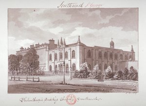 Kapell som tilhører Philanthropic Society Institution, London Road, Southwark, London, 1827 av John Chessell Buckler