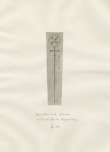 Enville kirke - Gravstein: sepia tegning av John Chessell Buckler