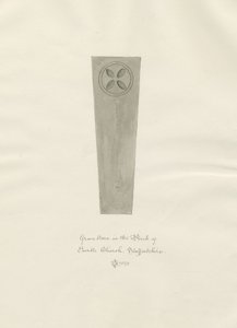 Enville kirke - Gravstein: sepia tegning av John Chessell Buckler