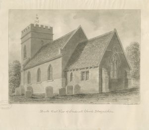 Fradswell Church: sepia-tegning av John Chessell Buckler