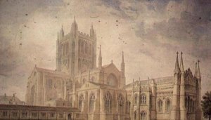 Hereford katedral av John Chessell Buckler