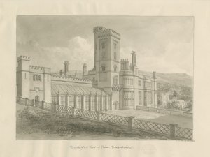 Ilam Hall: sepia-tegning av John Chessell Buckler