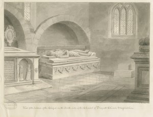 Interiør av Draycott i Moors Church: sepia-tegning, 1841 av John Chessell Buckler
