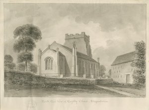 Kingsley Church: sepia-tegning, 1841 av John Chessell Buckler