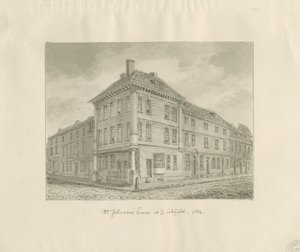 Lichfield - Dr. Johnsons fødested: sepia-tegning av John Chessell Buckler