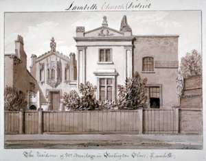 Herr Armitages bolig i Penlington Place, Lambeth, London, 1828 av John Chessell Buckler