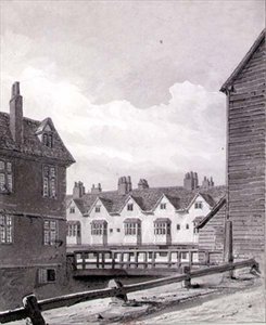 Utsikt over Folly ved Dockhead, Bermondsey av John Chessell Buckler