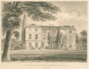 Wolstanton - Bradwell Hall: sepia-tegning av John Chessell Buckler