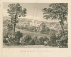 Wootton Lodge: sepia-tegning, 1841 av John Chessell Buckler