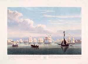 Hollandske handelsskip forlater Portsmouth 2. juni av John Christian (after) Schetky